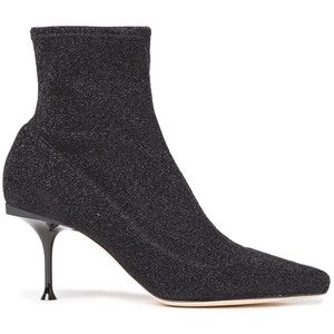 sergio rossi women shoes metallic stretch-knit sock boots Original price 1,035$